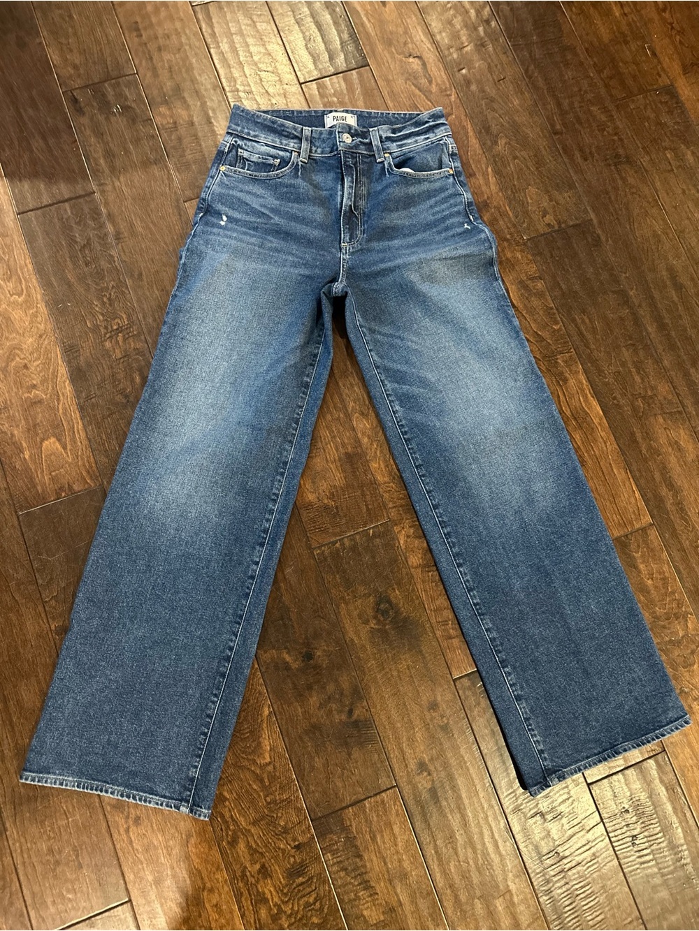 PAIGE Wide-Leg Flare Jeans in Medium Blue Wash